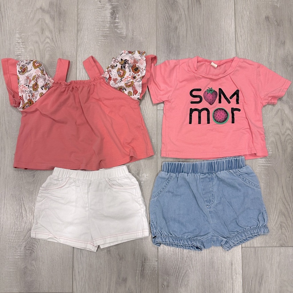 Cotton top and shorts set bundle